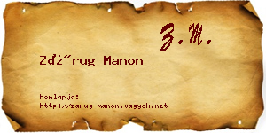 Zárug Manon névjegykártya